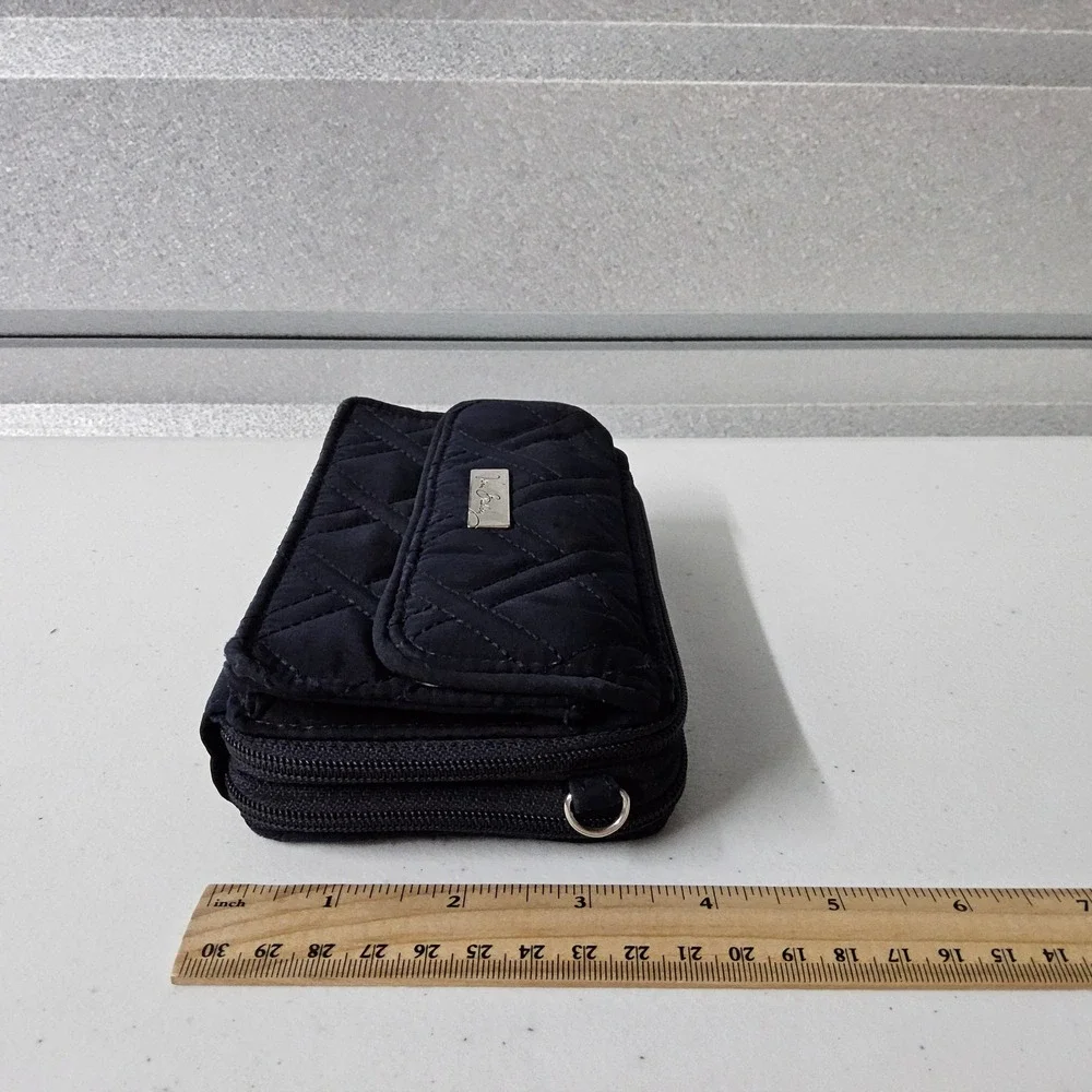 Vera Bradley Wallet Clutch Quilted‎ Zip Around Card Holder Navy Blue - Picture 11 of 12